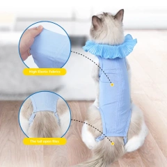 Breathable Pet Cat Sterilization Suit Lace Neckline Pet Puppy Cat Rehabilitation Surgery Recovery Suit Pet Supplies all-season