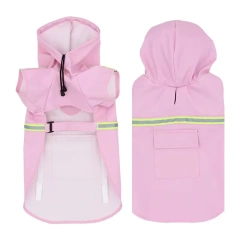 Pet Raincoat PU Reflective Waterproof Clothes Hooded Jumpsuit Rainwear for Small Medium Dogs