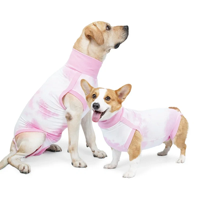 Pet clothes dogs surgery clothing prevent skin infection and restore dog neutering surgery wounds high cotton custom logo label