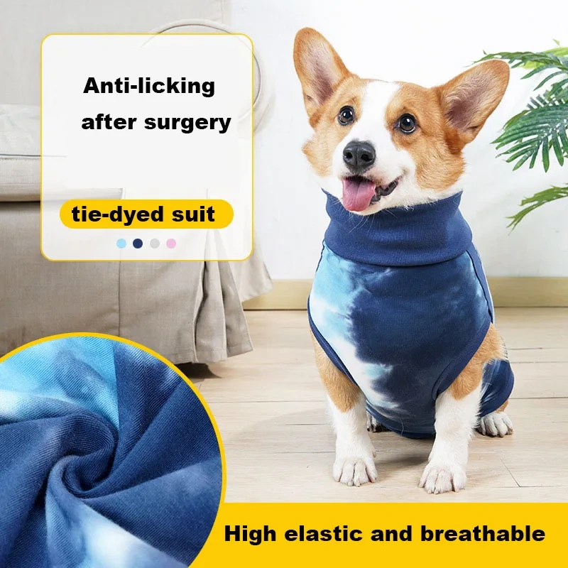 Pet clothes dogs surgery clothing prevent skin infection and restore dog neutering surgery wounds high cotton custom logo label