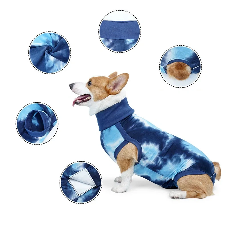 Pet clothes dogs surgery clothing prevent skin infection and restore dog neutering surgery wounds high cotton custom logo label
