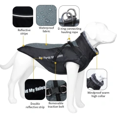 Dog Cool Funny Clothes For Large Dog Pet Jacket Plus Velvet Thickening Waterproof Warm