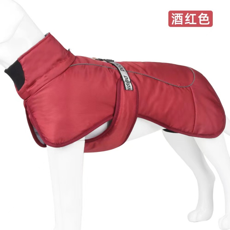 Windproof Reflective Plaid Snow Dog Clothes Breathable Windproof Snow-Proof Dog Cotton Coats Plenty Sizes for Large Dogs
