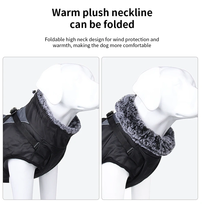 Dog Cool Funny Clothes For Large Dog Pet Jacket Plus Velvet Thickening Waterproof Warm