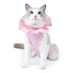 Breathable Pet Cat Sterilization Suit Lace Neckline Pet Puppy Cat Rehabilitation Surgery Recovery Suit Pet Supplies all-season