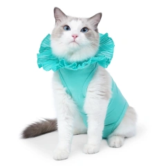 Breathable Pet Cat Sterilization Suit Lace Neckline Pet Puppy Cat Rehabilitation Surgery Recovery Suit Pet Supplies all-season