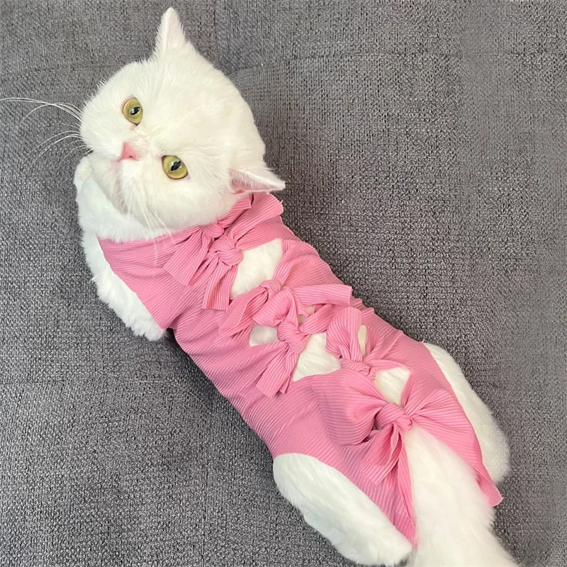 Pet Cat Clothes Surgery Recovery Suit Cat Spay Anti-licking Weaning Suit Strap Style Surgical Clothes for Small dogs