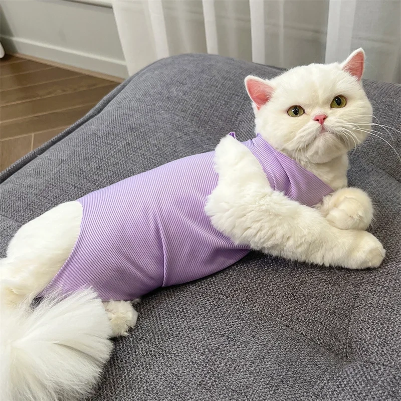 Pet Cat Clothes Surgery Recovery Suit Cat Spay Anti-licking Weaning Suit Strap Style Surgical Clothes for Small dogs