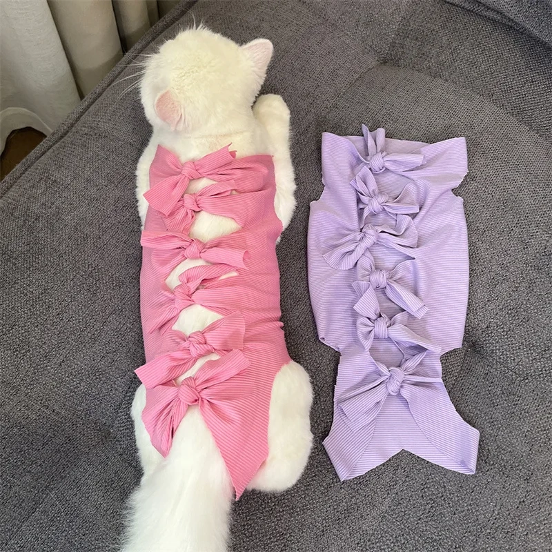 Pet Cat Clothes Surgery Recovery Suit Cat Spay Anti-licking Weaning Suit Strap Style Surgical Clothes for Small dogs