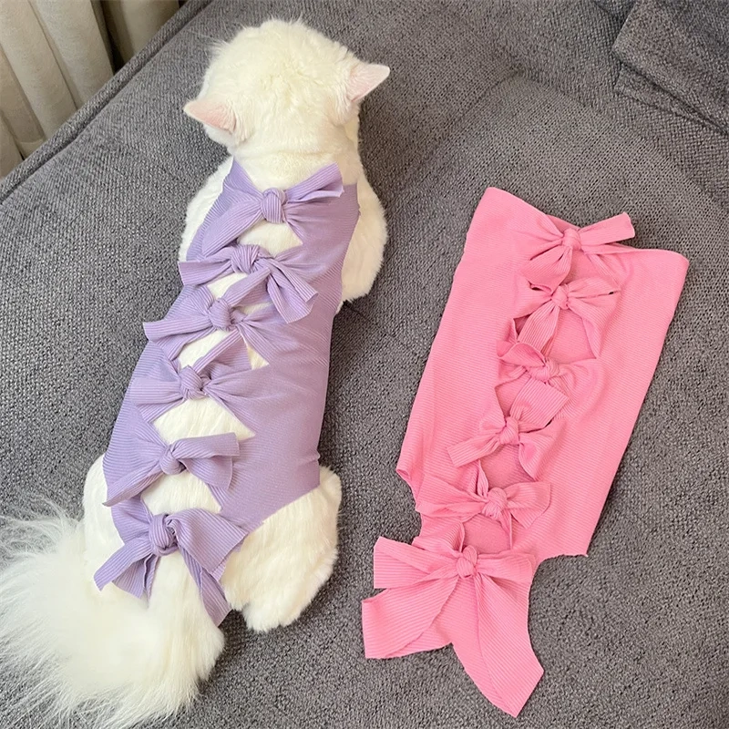 Pet Cat Clothes Surgery Recovery Suit Cat Spay Anti-licking Weaning Suit Strap Style Surgical Clothes for Small dogs