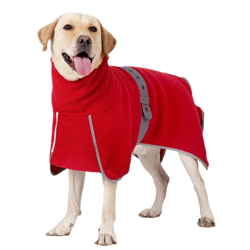 Joymay berber Fleece cape dog costumes leather belt large dog winter coat with customisable logo Dog cotton work jacket