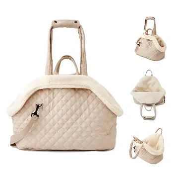 Fashion Portable Sling Luxury Quilted Tote Pet Dog Walking Crossbody Bag Cat Carrier Bag Travel