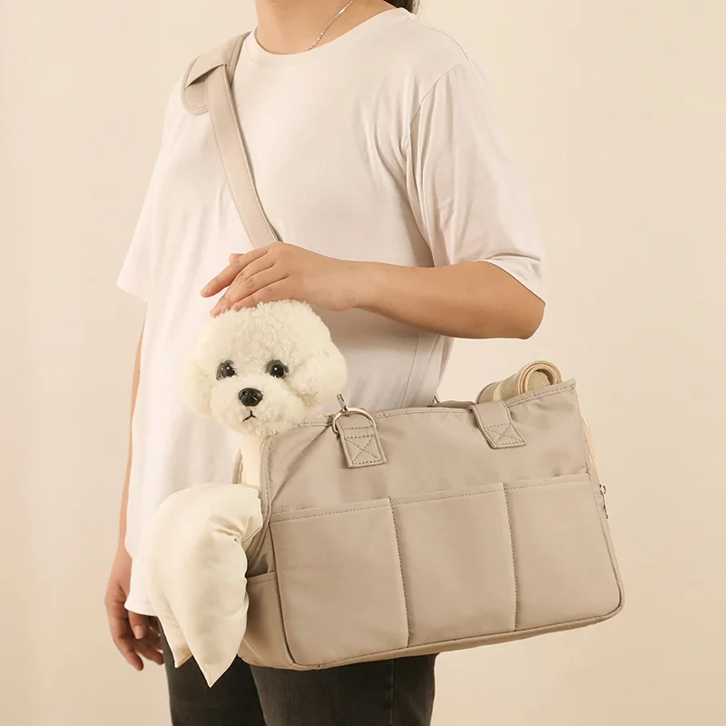 Korean Fashionable Portable Cotton Breathable Soft Soft-Sided Pet Cat Carrier Dog Tote Bag