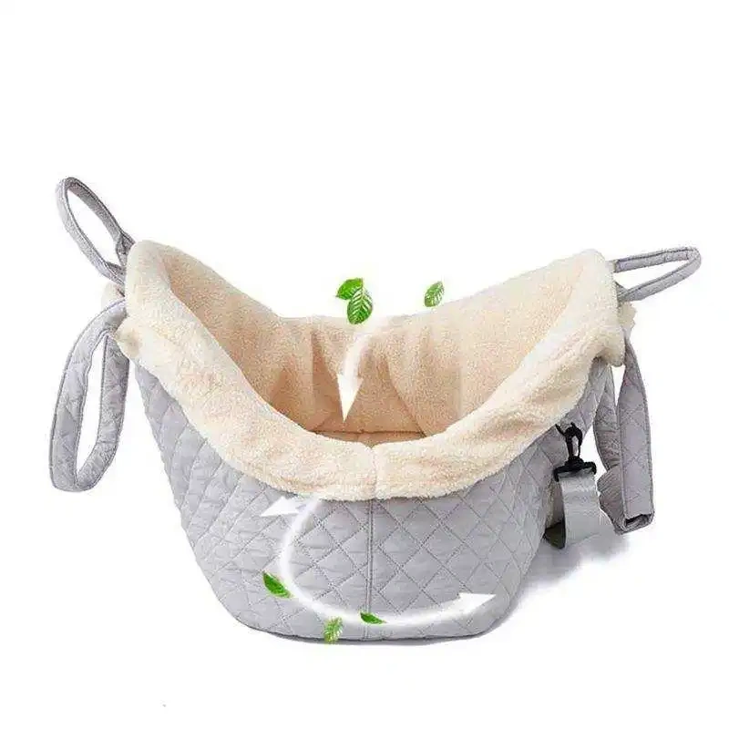 Fashion Portable Sling Luxury Quilted Tote Pet Dog Walking Crossbody Bag Cat Carrier Bag Travel
