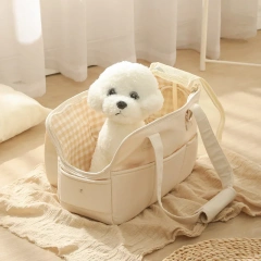 Korean Fashionable Portable Cotton Breathable Soft Soft-Sided Pet Cat Carrier Dog Tote Bag