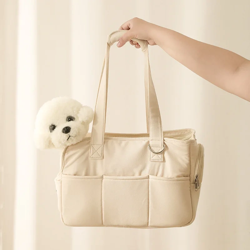 Korean Fashionable Portable Cotton Breathable Soft Soft-Sided Pet Cat Carrier Dog Tote Bag