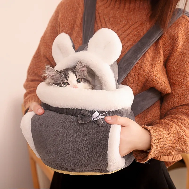Wholesale Winter Warm Pet Bag Cat Cute Outdoor Backpack Fashion Luxury Cat Dog Travel Pet Carrier
