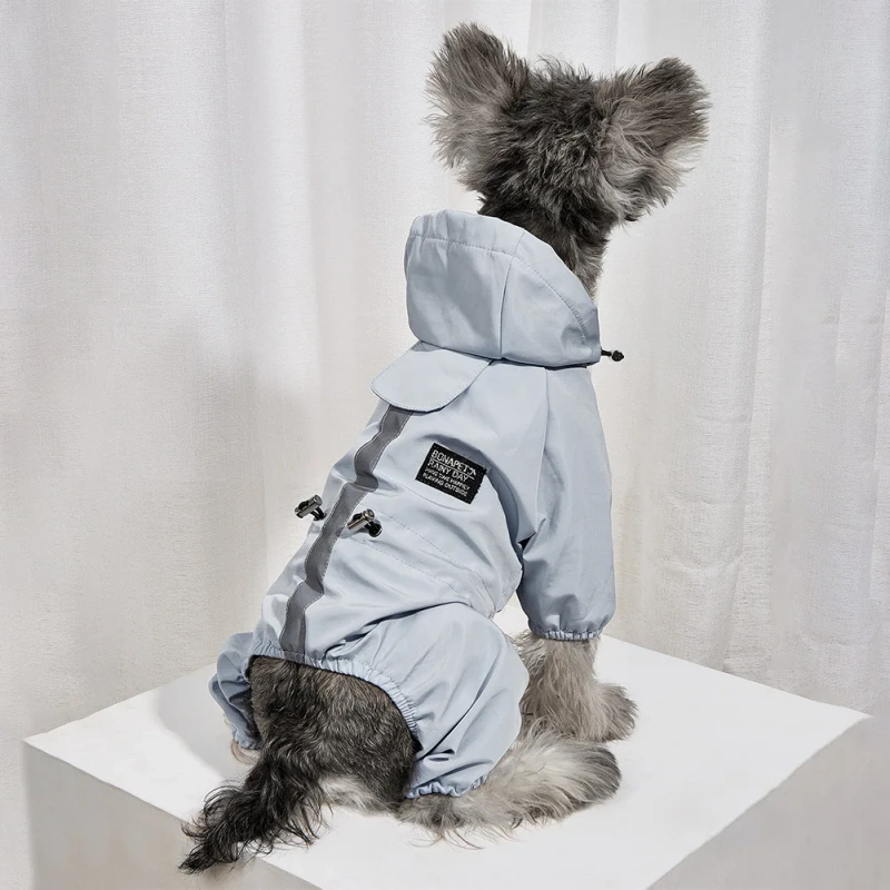 High Quality Fashion Dog Raincoat Jumpsuit Hooded Lightweight Windproof Dog Raincoat for Dogs Waterproof