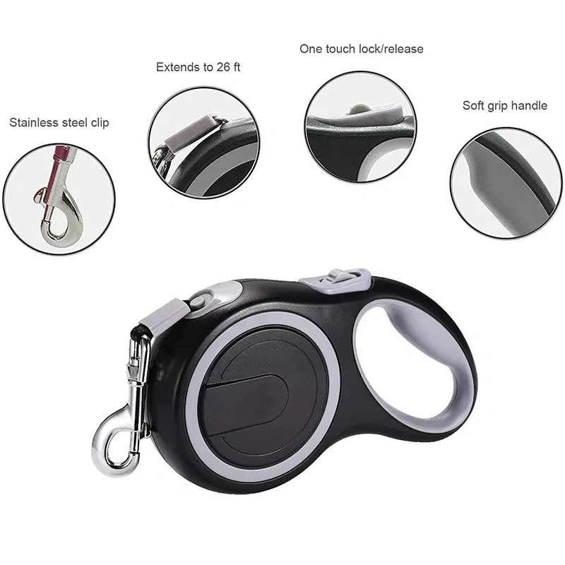 Automatic Extendable Traction Training Pet Rope Lead Heavy Duty Retractable Dog Leash Heavy Duty Dog Leash for Pet