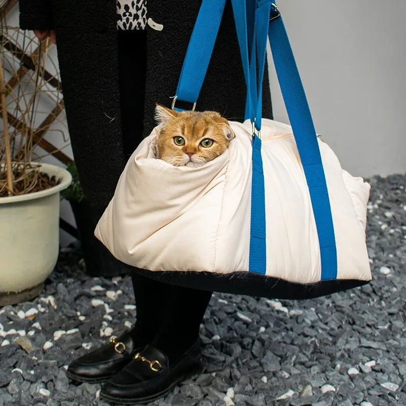 Hot sale dog cat tote bag winter soft warm indoor pet nest multipurpose dog cat travel carrier handbag backpack accessories