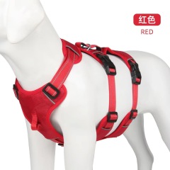 Hot Sale  Polyester Soft Adjustable Breathable Durable No Pull Outdoor Walking Large Dog Harness