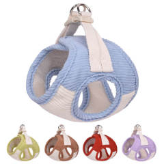 Soft corduroy fabric anti-breakaway pet harness