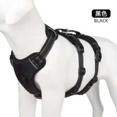Hot Sale  Polyester Soft Adjustable Breathable Durable No Pull Outdoor Walking Large Dog Harness
