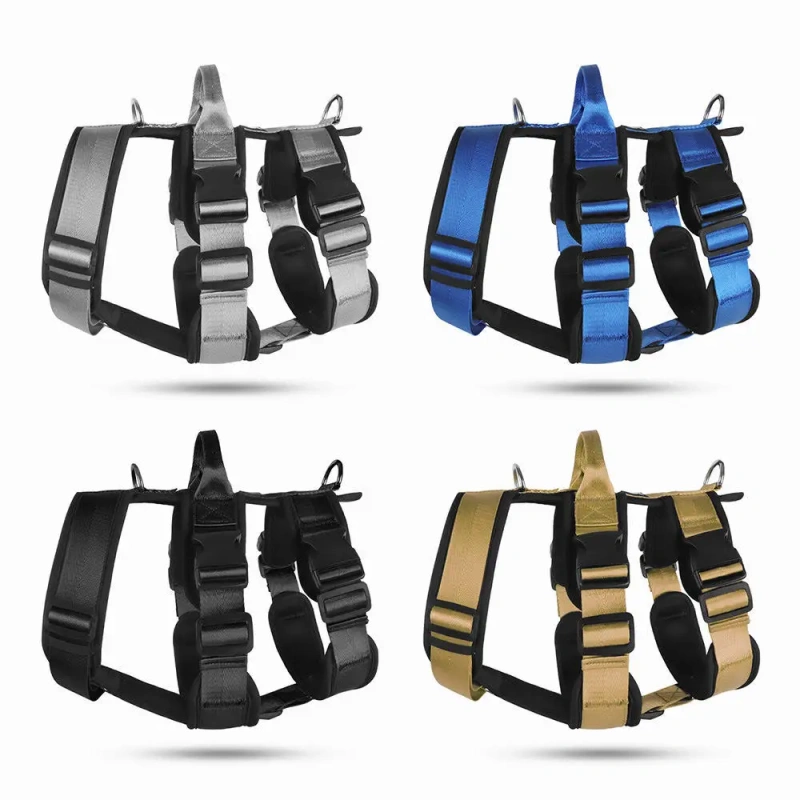 New Design Anti-breaking Safety Training Dog Harness Vest OEM Heavy Duty Adjustable Nylon Tactical Dog Harness Custom