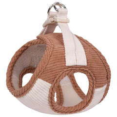 Soft corduroy fabric anti-breakaway pet harness