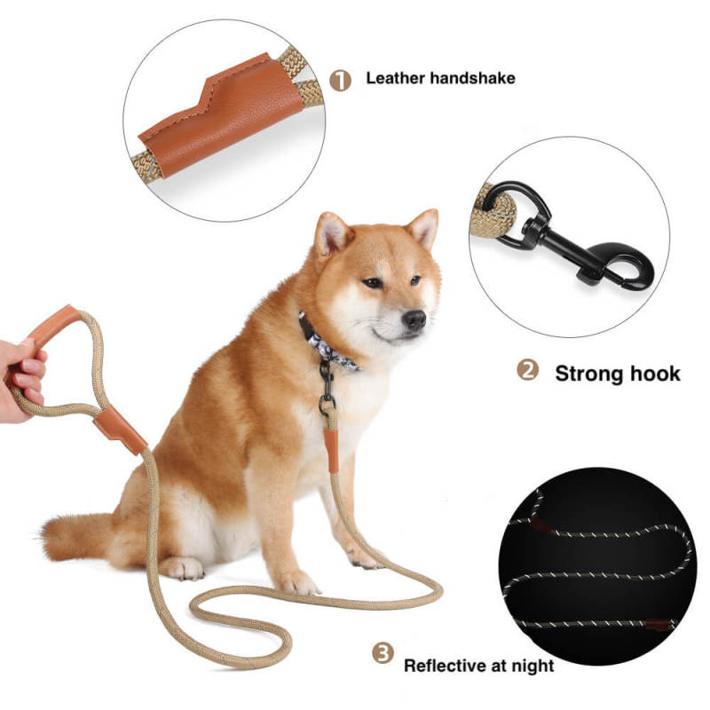 Nylon reflective dog leash, explosion-proof pet dog leash