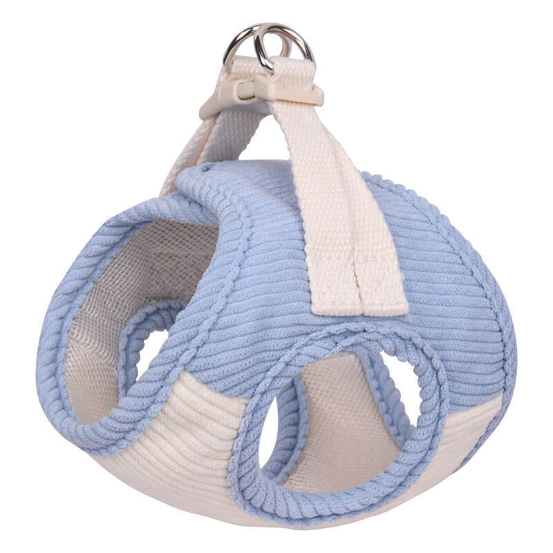 Soft corduroy fabric anti-breakaway pet harness