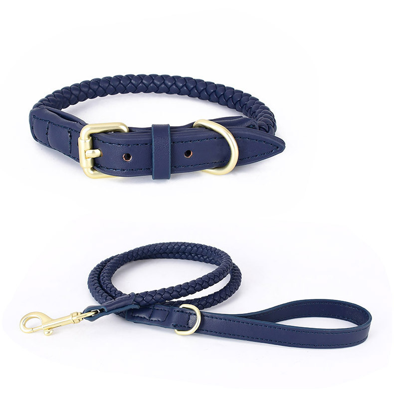 Customized Logo Lightweight explosion-proof Handmade adjustable pet custom Dog Collar And Leash Set