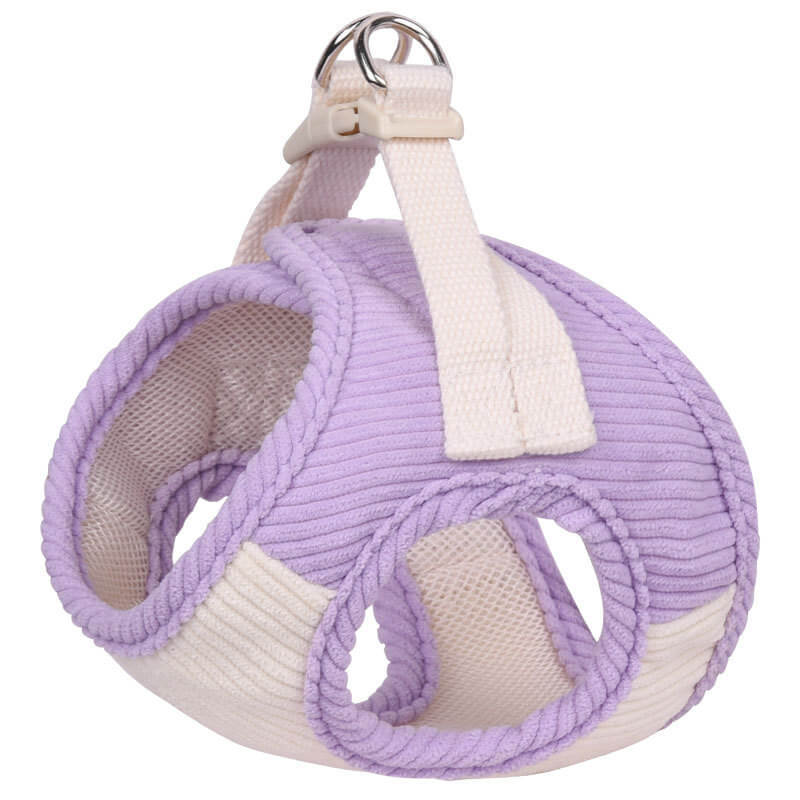 Soft corduroy fabric anti-breakaway pet harness