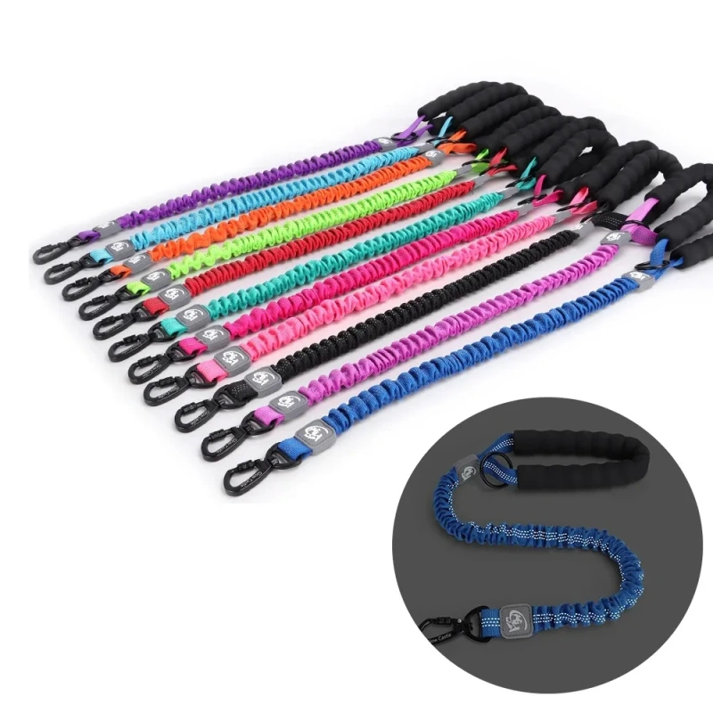 Manufacturer Wholesale pet leash Reflective Customized Training Soft Handle Elastic Bungee Dog Leash