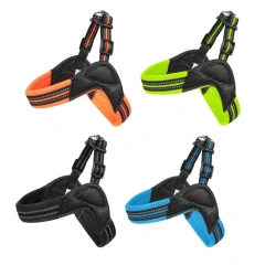Manufacturer Wholesale Pet Reflective Chest Strap for Dogs Breathable Pet PU Collar and Leash Custom Dog Harness Set