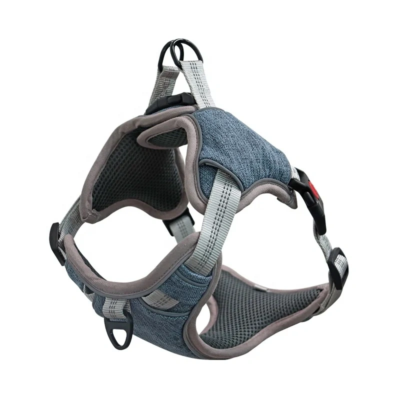 Custom Wholesale Luxury Adjustable No Pull Reflective Soft Comfortable Mesh Pet Products Dog Harness