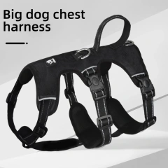 Hot Sale Custom Polyester Soft Adjustable Breathable Durable No Pull Outdoor Walking Large Dog Harness