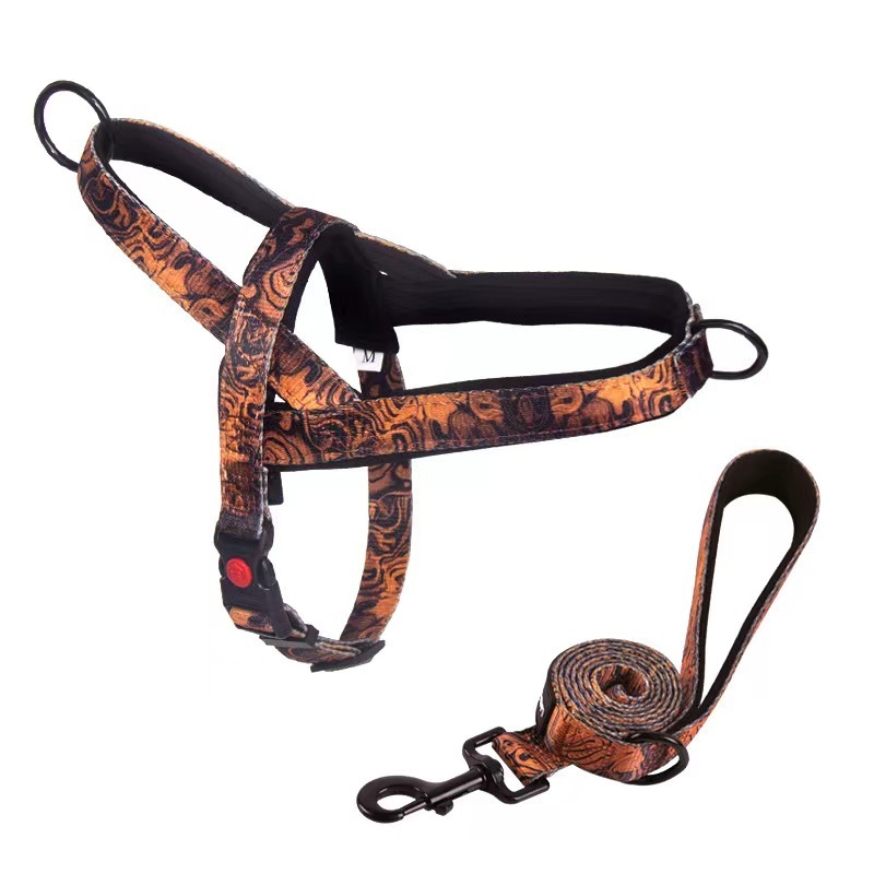 Dog Harness and Leash set Nylon Medium Large Dog Harnesses  Leash Padded Pet Pitbull Vest Durable Adjustable
