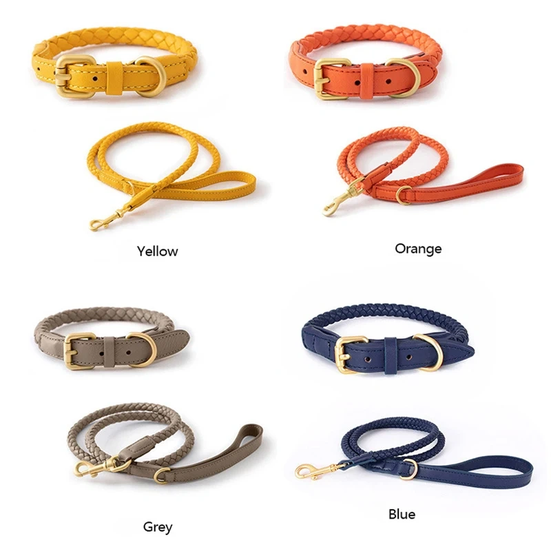 Customized Logo Lightweight explosion-proof Handmade adjustable pet custom Dog Collar And Leash Set