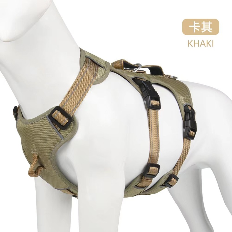 Hot Sale  Polyester Soft Adjustable Breathable Durable No Pull Outdoor Walking Large Dog Harness