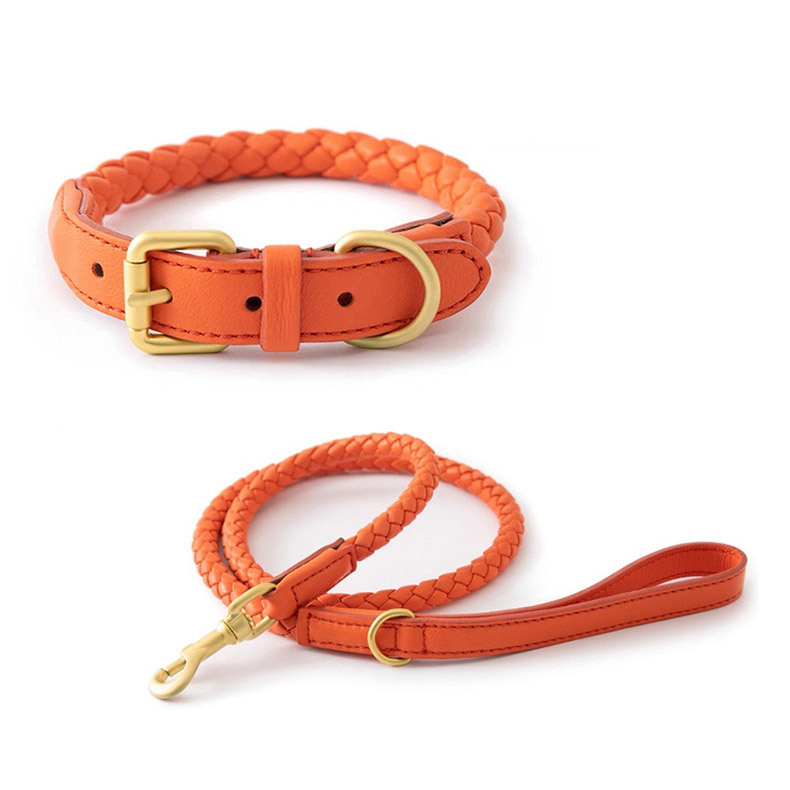 Customized Logo Lightweight explosion-proof Handmade adjustable pet custom Dog Collar And Leash Set