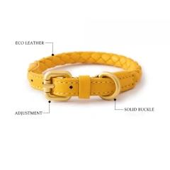 Customized Logo Lightweight explosion-proof Handmade adjustable pet custom Dog Collar And Leash Set