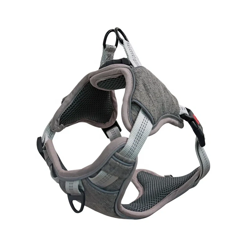 Custom Wholesale Luxury Adjustable No Pull Reflective Soft Comfortable Mesh Pet Products Dog Harness