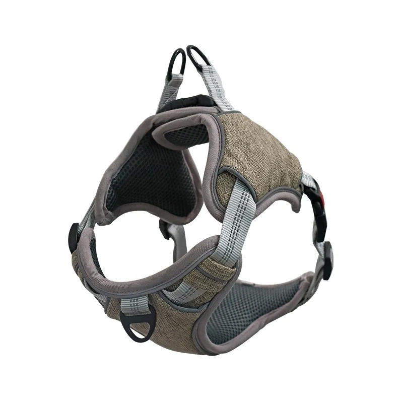 Custom Wholesale Luxury Adjustable No Pull Reflective Soft Comfortable Mesh Pet Products Dog Harness