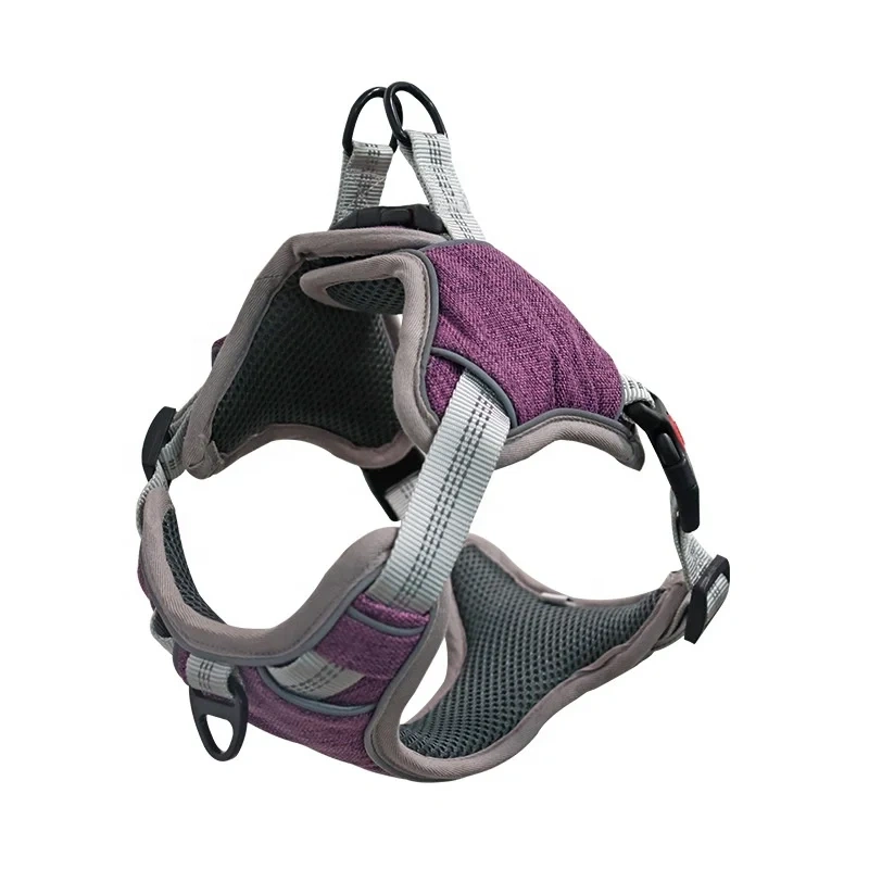Custom Wholesale Luxury Adjustable No Pull Reflective Soft Comfortable Mesh Pet Products Dog Harness