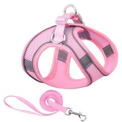 Small Dog Cat Reflective Puppy Harness Step-in Dog Vest Harness and Leash Set
