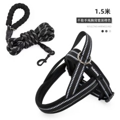 Soft Vest  Neck Chest Adjustable Reflective Light weight Harness Anti-Twist Pet Lead Combo Dog Collar Leash And Harness Set