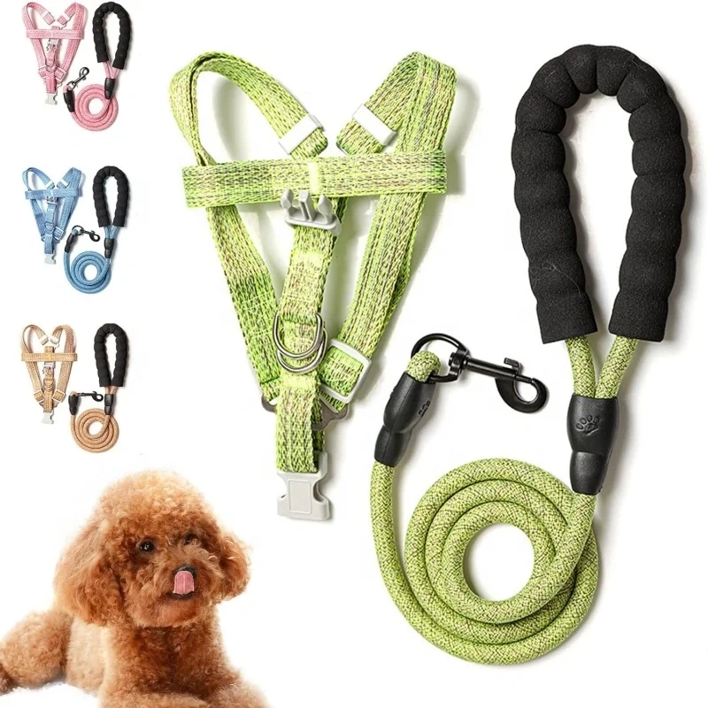 Pet Chest Strap Set Close Fitting Wear-Resistant Adjustable Pet Harnesses Traction Rope Set