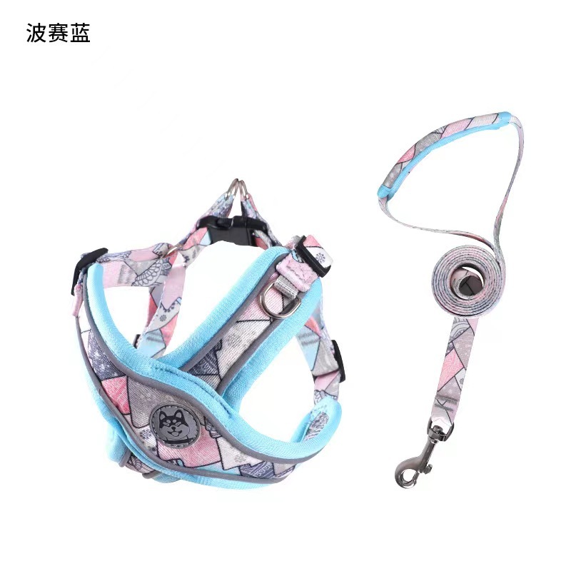 New Pets Dogs Accessories Luminous Adjustable Harness For Dogs Puppy Vest Collar Leash French Bulldog Medium Small Large Dog