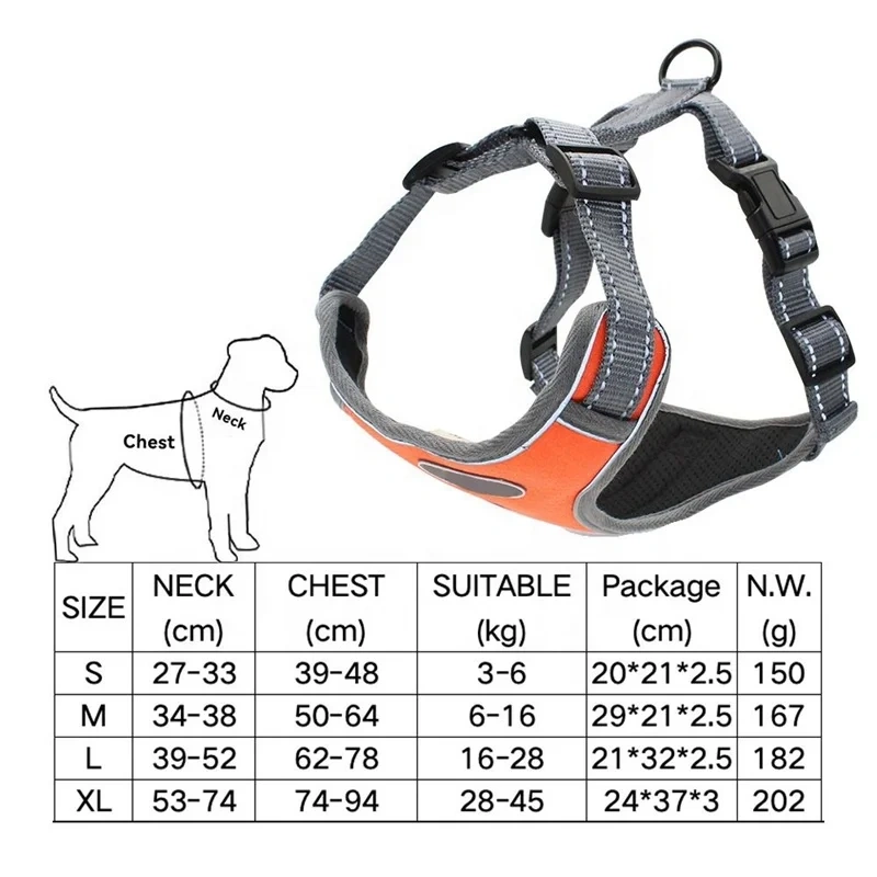 Custom Adjustable pet Harness For Dogs Reflective Puppy Cat Harness Vest With Walking Harness